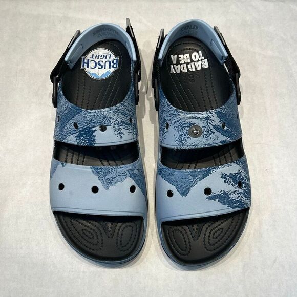 Busch Light x Crocs All-Terrain Sandals Mens Sz 14 Blue Beer Adjustable Open Toe main image 7